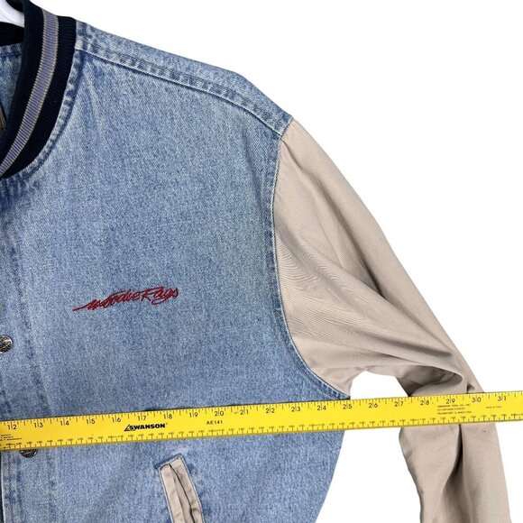 Vintage Port Authority Varsity Jacket L Embroidered Woody Rags Car Connoisseur - Picture 8 of 16